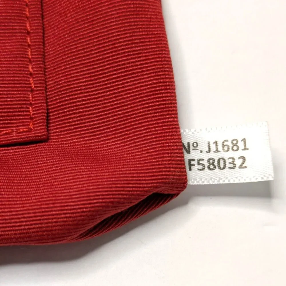 COACH Red Crossgrain Leather Small Wristlet Corner Zip Pouch Card Slots F58032